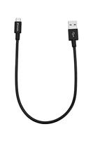 Verbatim 48866 Micro-USB - Synchronisatie- en oplaadkabel, robuuste en flexibele roestvrijstalen micro-USB-kabel, met knikbescherming, 30 cm, zwart
