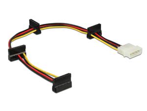 Delock 60142 Kabel Voeding Molex 4-polige stekker > 4 x SATA 15-polige bus 40cm