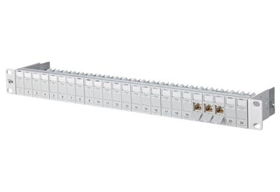 Metz Connect 130B11P0-E 24 poorten Netwerkpatchpaneel 483 mm (19) CAT 6A 1 HE Grijs Ingericht
