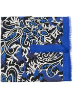 ETRO écharpe à fleurs en jacquard - Bleu