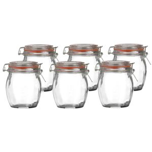 Weckpot/inmaakpot - 6x - 750 ml - glas - met beugelsluiting - D11 x H14 cm