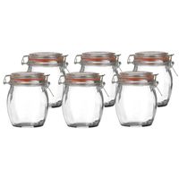 Weckpot/inmaakpot - 6x - 750 ml - glas - met beugelsluiting - D11 x H14 cm - thumbnail