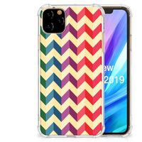 Apple iPhone 11 Pro Max Doorzichtige Silicone Hoesje Zigzag Multi Color