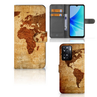 PPO A57 | A57s | A77 4G Flip Cover Wereldkaart