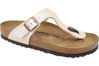 BIRKENSTOCK Unisex teenslipper voor volwassenen, Gizeh geolied nubuckleer, normaal, Parel Wit 943871, 36 EU Schmal