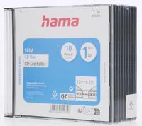 Hama Slimline CD-lege hoes, transparant, zwart, verpakking van 10 stuks