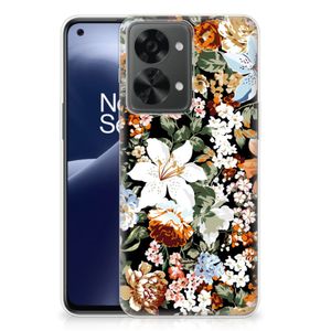 TPU Case voor OnePlus Nord 2T Dark Flowers