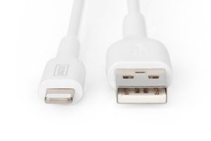 Digitus 1m, Lightning/USB-A 1m USB A Lightning Wit