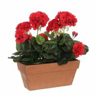 Mica Decorations Kunstplant - geranium - rood - balkon - 29 x 40 cm