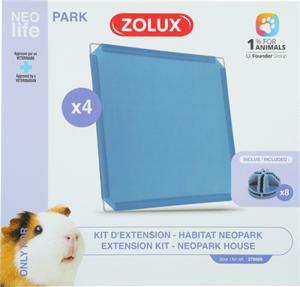 ZOLUX NEOLIFE NEOPARK CAVIA UITBEREIDINGSSET GESLOTEN PANELEN 35X35 CM 4 ST