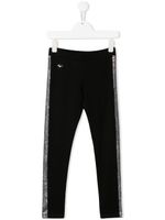 Philipp Plein Junior legging à bandes strassées - Noir