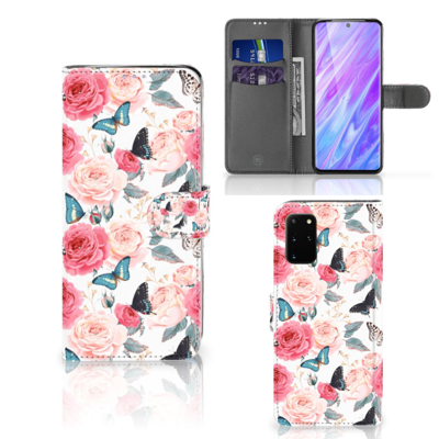 Samsung Galaxy S20 Plus Hoesje Butterfly Roses Samsung Galaxy S20 Plus Hoesje Butterfly Roses