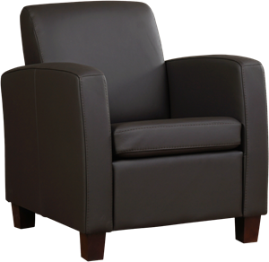 Donkerbruine leren landelijke fauteuil Joy - poot hout bruin - Hermes Leer Caffe (donkerbruin leer)