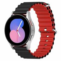 By Qubix - Compatible met Garmin Vivomove 3 / HR/Luxe/Sport/Style/Trend - Ocean Style bandje - Zwart/rood - Compatible Garmin bandje - Bandbreedte: 20mm