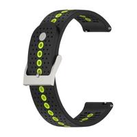 By Qubix - Dot Pattern bandje - Zwart met geel - Compatible met Garmin Vivoactive 6 / Vivoactive 5 / Vivoactive 3 - Compatible Garmin bandje - Bandbreedte: 20mm