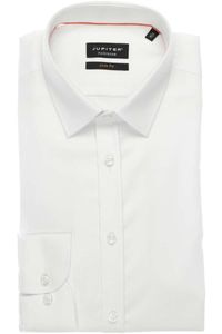 Jupiter Slim Fit Overhemd wit, Effen