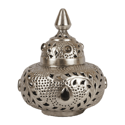 Oosterse Tafellamp Marrakech 32 cm 1 Lichts Met Grijze Stenen