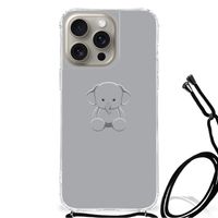 iPhone 15 Pro Max Stevig Bumper Hoesje Grijs Baby Olifant - thumbnail