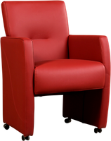 Rode leren moderne eetkamerfauteuil Pleasure - Toledo Leer Red (rood leer)