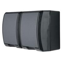 REV AquaForm 0007091900 Dubbele contactdoos voor vochtige ruimtes, IP44, opbouw, antraciet