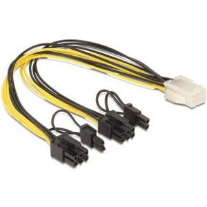 Delock 83433 PCI Express voedingskabel 6-pins female > 2 x 8-pins male 30cm