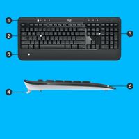 Logitech Advanced MK540 toetsenbord Inclusief muis USB QWERTY US International Zwart, Wit - thumbnail