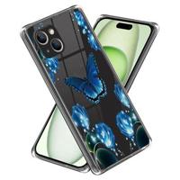 iPhone 15 Stijlvolle Ultradunne TPU Hoesje - Vlinder en Bloemen