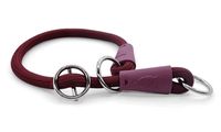 MORSO HALF SLIP HALSBAND HOND SOFT ROPE GERECYCLED PLUM PAARS 45X1 CM