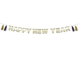 Letterslinger &apos;Happy New Year&apos; met tassels (3m)