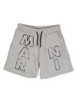 Marni Kids short de sport à logo imprimé - Gris