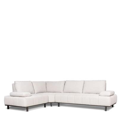 Hoekbank Kalista | Stof  | Grijs Crème Zwart