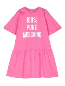 Moschino Kids robe en coton à logo imprimé - Rose