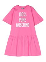 Moschino Kids robe en coton à logo imprimé - Rose - thumbnail