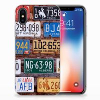 Apple iPhone X | Xs Siliconen Hoesje met foto Kentekenplaten - thumbnail