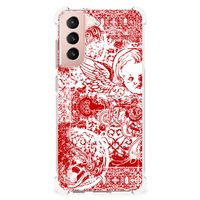 Extreme Case Samsung Galaxy S21 FE Angel Skull Rood