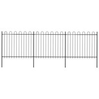 vidaXL Tuinhek met ronde bovenkant 5,1x1,5 m staal zwart