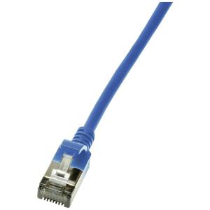 LogiLink CQ9056S RJ45 Netwerkkabel, patchkabel CAT 6A U/FTP 2.00 m Blauw Extreem dun, Vlambestendig, Flexibel, Folie afscherming, Halogeenvrij, Snagless,