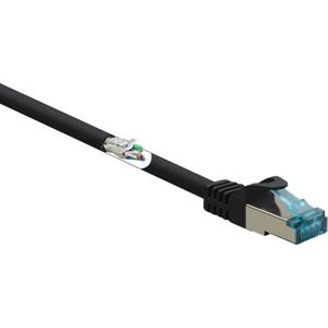 Renkforce RF-5043938 RJ45 Netwerkkabel, patchkabel CAT 6A S/FTP 0.15 m Zwart Vlambestendig 1 stuk(s)