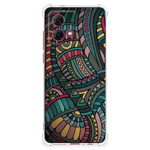 Motorola Moto G84 Doorzichtige Silicone Hoesje Aztec