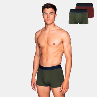 Bamigo Mason Slim Fit Korte Boxershorts Legergroen-Rood (2-pack)