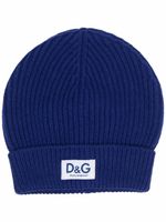 Dolce & Gabbana bonnet en laine à patch logo - Bleu - thumbnail