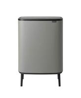 Brabantia Bo Touch Bin Prullenbak, Recycling, Mineral Concrete Grey, 2 binnenemmers (2 x 30L)