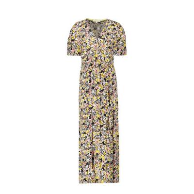 Garcia gebloemde wikkeljurk zwart/wit/geel/roze Garcia gebloemde wikkeljurk zwart/wit/geel/roze