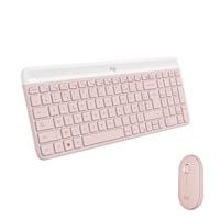 Logitech MK470 Dun, Draadloos Toetsenbord- en Muis Combo - Moderne, Compacte Lay-out, Ultra Stil, 2.4 GHz USB-ontvanger, Plug-and-Play-connectiviteit - Frans AZERTY indeling - Roze