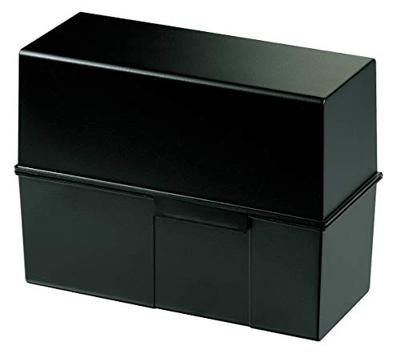 HAN Indexbox DIN A5 liggend, voor 450 kaarten met stalen scharnier, zwart