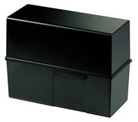 HAN Indexbox DIN A5 liggend, voor 450 kaarten met stalen scharnier, zwart