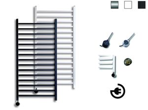 Sanicare Qubic elektrische radiator en thermostaat 125x60cm chroom