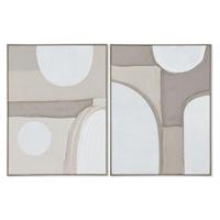 Home ESPRIT Afbeelding wit beige abstract Scandinavisch 62 x 3,8 x 82 cm (2 stuks)