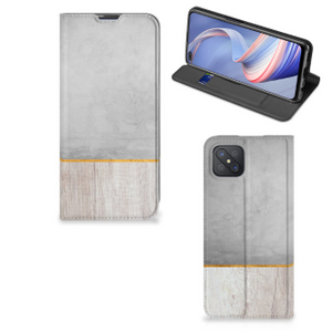 OPPO Reno4 Z 5G Book Wallet Case Wood Concrete