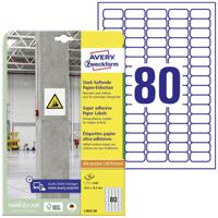 Avery-Zweckform L7872-20 ( 35.6 x 16.9 mm, Wit, 1600 stuk(s), Permanent hechtend, Sterk hechtend - thumbnail